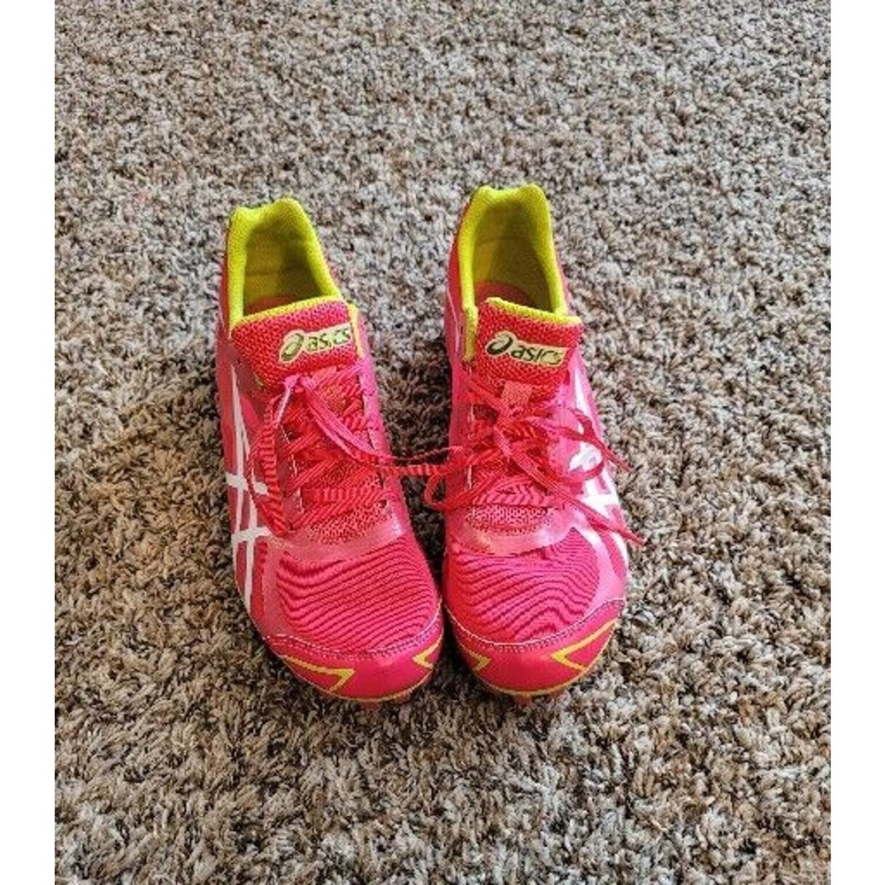 WOMEN'S sz 9 ASICS PINK FIELD & TRACK RUNNING SHOE CLEATS KD6429